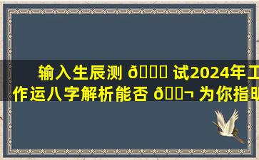 输入生辰测 🐟 试2024年工作运八字解析能否 🐬 为你指明方向！